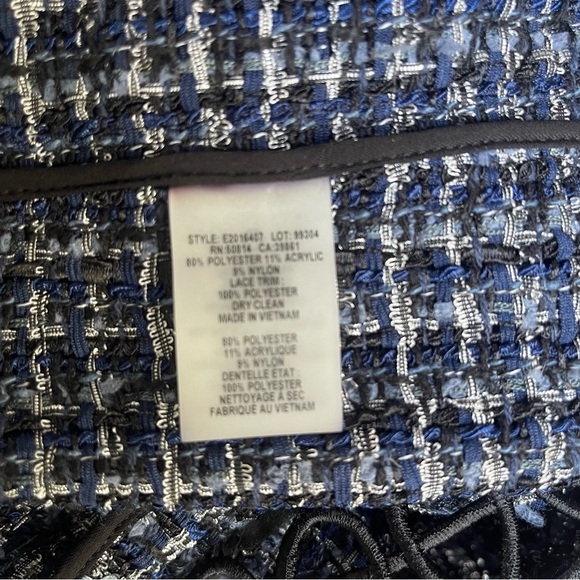 Elie Tahari Blue Twill Midi Coat - Picture 5 of 6